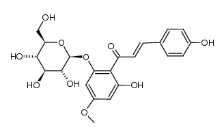 (E)-4,6'-Dihydroxy-2'-(β-D-glucopyranosyloxy)-4'-methoxychalcone Structure