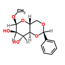 Methyl 4,6-O-benzylidene-α-D-glucopyranoside Structure