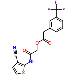 2-[(3-Cyano-2-thienyl)amino]-2-oxoethyl [3-(trifluoromethyl)phenyl]acetate Structure