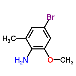 4-溴-2-甲氧基-6-甲基苯胺结构式