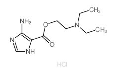 1H-Imidazole-4-carboxylicacid, 5-amino-, 2-(diethylamino)ethyl ester, hydrochloride (1:1) Structure