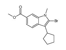 2-bromo-3-cyclopentyl-1-methylindole-6-carboxylic acid methyl ester Structure