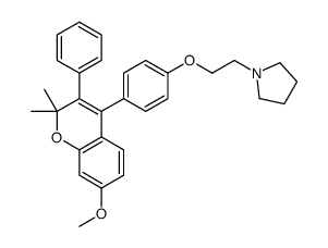 1-[2-[4-(2,2-二甲基-7-甲氧基-3-苯基-2H-1-苯并吡喃-4-基)苯氧基]乙基]吡咯烷结构式