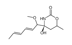 (S)-4-Hydroxy-4-((2E,4E)-1-methoxy-hexa-2,4-dienyl)-6-methyl-[1,3]oxazinan-2-one Structure