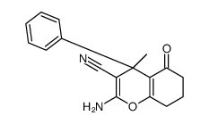 2-amino-4-methyl-5-oxo-4-phenyl-7,8-dihydro-6H-chromene-3-carbonitrile Structure