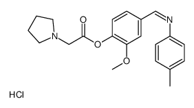 [2-methoxy-4-[(4-methylphenyl)iminomethyl]phenyl] 2-pyrrolidin-1-ylacetate,hydrochloride Structure