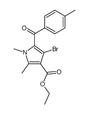 ethyl 4-bromo-1,2-dimethyl-5-(p-toluoyl)pyrrole-3-carboxylate Structure