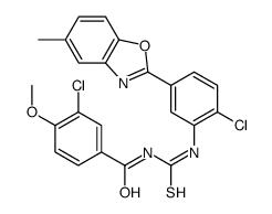 3-chloro-N-[[2-chloro-5-(5-methyl-1,3-benzoxazol-2-yl)phenyl]carbamothioyl]-4-methoxybenzamide结构式
