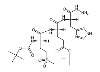 Boc-Met(O2)-Glu(OtBu)-His-N2H3 Structure