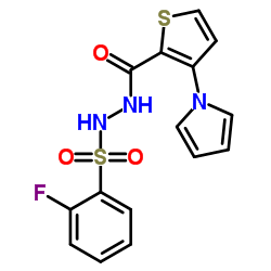2-FLUORO-N'-([3-(1H-PYRROL-1-YL)-2-THIENYL]CARBONYL)BENZENESULFONOHYDRAZIDE Structure