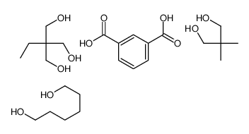 1,3-苯二甲酸与2,2-二甲基-1,3-丙二醇、2-乙基-2-(羟甲基)-1,3-丙二醇和1,6-己二醇的聚合物结构式