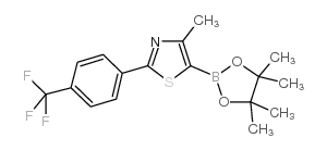 4-甲基-5-(4,4,5,5-四甲基-1,3,2-二氧硼烷)-2-[4-(三氟甲基)苯基]-1,3-噻唑结构式