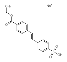 Benzoic acid,4-[2-(4-sulfophenyl)ethenyl]-, 1-ethyl ester, sodium salt (1:1) structure