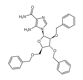 5-amino-1-(2,3,5-tri-O-benzyl-β-D-arabinofuranosyl)imidazole-4-carboxamide Structure