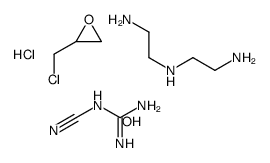 腈基胍与N-2-氨乙基-1,2-乙基二胺和(氯甲基)环氧乙烷的聚合物氯化氢硫酸盐结构式