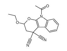 2-ethoxy-4,4-dicyano-9-acetyl-2,3-dihydropyran[2,3-b]indole Structure