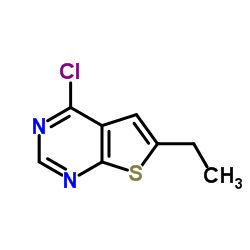 4-氯-6-乙基噻吩[2,3-D]嘧啶结构式