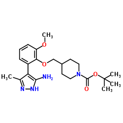 4-((2-(5-氨基-3-甲基-1H-吡唑-4-基)-6-甲氧基苯氧基)甲基)哌啶-1-羧酸叔丁酯图片