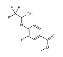 3-碘-4-[(三氟乙酰基)氨基]苯甲酸甲酯结构式
