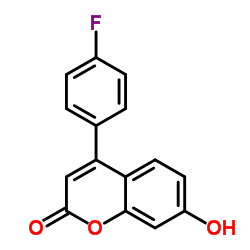 4-(4-氟苯基)-7-羟基-2H-1-苯并吡喃-2-酮结构式