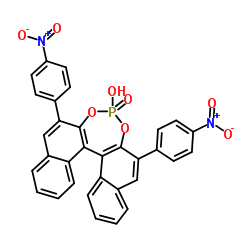 (S)-3,3'-双(4-硝基苯基)-1,1'-联萘酚磷酸酯结构式