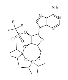 3',5'-O-(1,1,3,3-tetraisopropyldisiloxane-1,3-diyl)-2'-O-(trifluoromethanesulfonyl)adenosine结构式