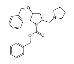 4-苄氧基-2-吡咯烷-1-甲基吡咯烷-1-羧酸苄酯结构式