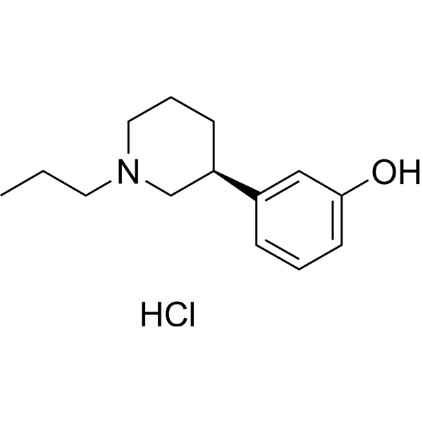 (S)-(-)-3-(3-羟基苯基)-N-丙基哌啶盐酸盐结构式
