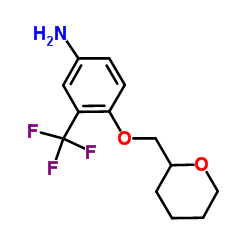 4-(Tetrahydro-2H-pyran-2-ylmethoxy)-3-(trifluoromethyl)aniline Structure