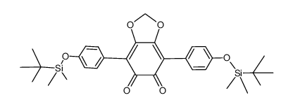 4,7-di(p-(t-butyldimethylsilyloxy)phenyl)benzo[d][1,3]dioxole-5,6-dione Structure