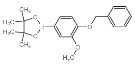 2-(4-(BENZYLOXY)-3-METHOXYPHENYL)-4,4,5,5-TETRAMETHYL-1,3,2-DIOXABOROLANE structure
