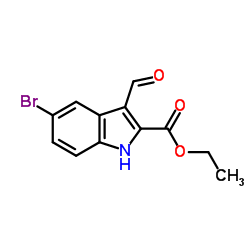 5-溴-3-甲酰基-1H-吲哚-2-羧酸乙酯结构式