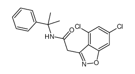 2-(4,6-dichloro-1,2-benzoxazol-3-yl)-N-(2-phenylpropan-2-yl)acetamide结构式