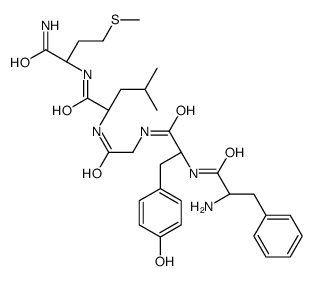 (2S)-N-[(2S)-1-amino-4-methylsulfanyl-1-oxobutan-2-yl]-2-[[2-[[(2S)-2-[[(2S)-2-amino-3-phenylpropanoyl]amino]-3-(4-hydroxyphenyl)propanoyl]amino]acetyl]amino]-4-methylpentanamide Structure
