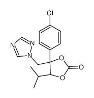(4S,5R)-4-(4-chlorophenyl)-5-propan-2-yl-4-(1,2,4-triazol-1-ylmethyl)-1,3-dioxolan-2-one Structure