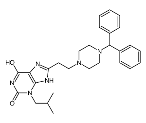 8-[2-(4-benzhydrylpiperazin-1-yl)ethyl]-3-(2-methylpropyl)-7H-purine-2,6-dione结构式