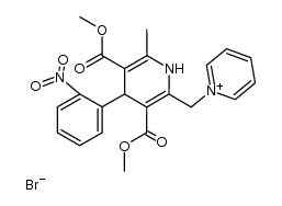 N-[2-methyl-3,5-dimethoxycarbonyl-4-(o-nitrophenyl)-1,4-dihydropyridinyl-6-methyl]pyridinium bromide结构式