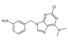 9-[(3-aminophenyl)methyl]-2-chloro-N,N-dimethylpurin-6-amine结构式