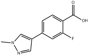 2-氟-4-(1-甲基-1H-吡唑-4-基)苯甲酸结构式