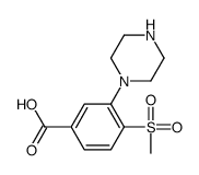 4-(METHYLSULFONYL)-3-PIPERAZINOBENZOIC ACID structure