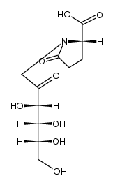 1-[(2L)-2-carboxy-5-oxo-1-pyrrolidinyl]-1-deoxy-D-fructose Structure