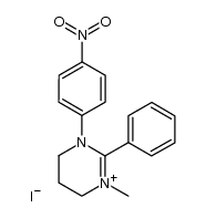 1-methyl-3-(4-nitrophenyl)-2-phenyl-3,4,5,6-tetrahydropyrimidin-1-ium iodide Structure