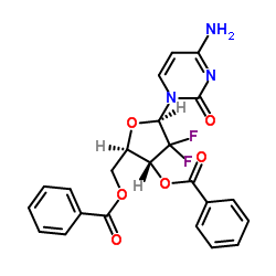 2'-脱氧-3',5'-二-O-苯甲酰基-2',2'-二氟胞苷结构式