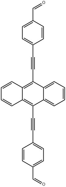 4,4-(蒽-9,10-二基双(乙炔-2,1-二基))二苯甲醛结构式