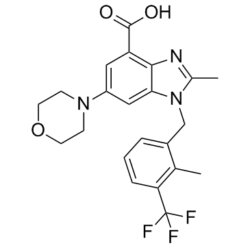 2-甲基-1-[[2-甲基-3-(三氟甲基)苯基]甲基]-6-(4-吗啉基)-1H-苯并咪唑-4-羧酸图片