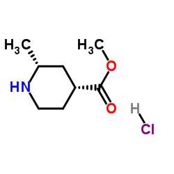(2R,4R)-甲基2-甲基哌啶-4-羧酸盐酸盐结构式