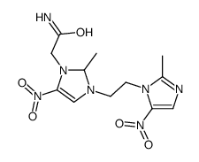 2-[2-methyl-3-[2-(2-methyl-5-nitro-imidazol-1-yl)ethyl]-5-nitro-2H-imi dazol-1-yl]acetamide结构式