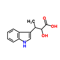 2-Hydroxy-3-(1H-indol-3-yl)butanoic acid结构式
