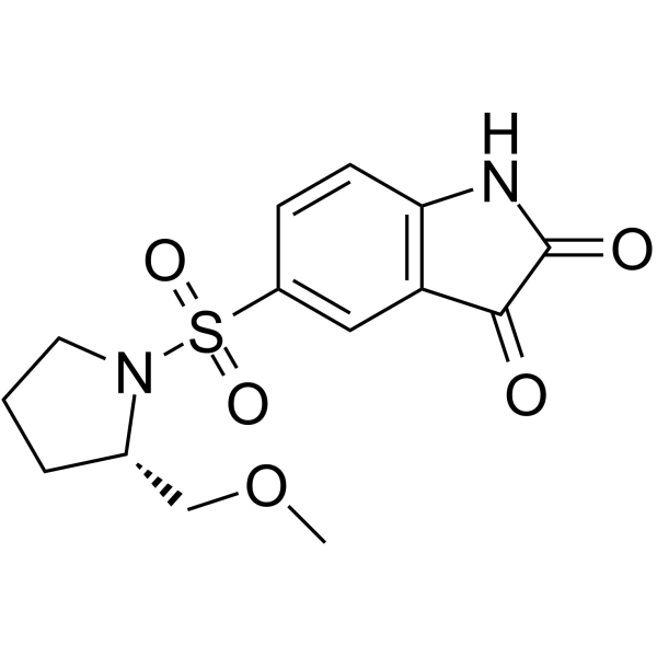 (S)-5-[1-(2-methoxymethylpyrrolidinyl)sulfonyl]isatin结构式
