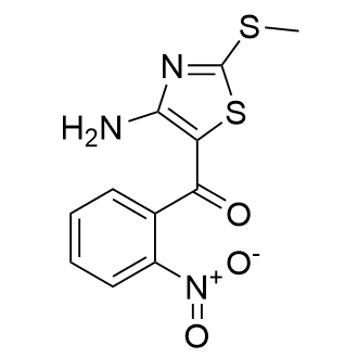 (4-氨基-2-(甲硫基)噻唑-5-基)(2-硝基苯基)甲酮结构式